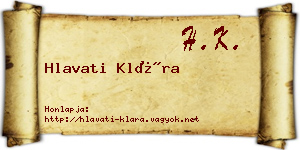 Hlavati Klára névjegykártya